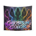 Ghosts in Color Wall Tapestry — Vibrant Hooded Spirits Home Decor