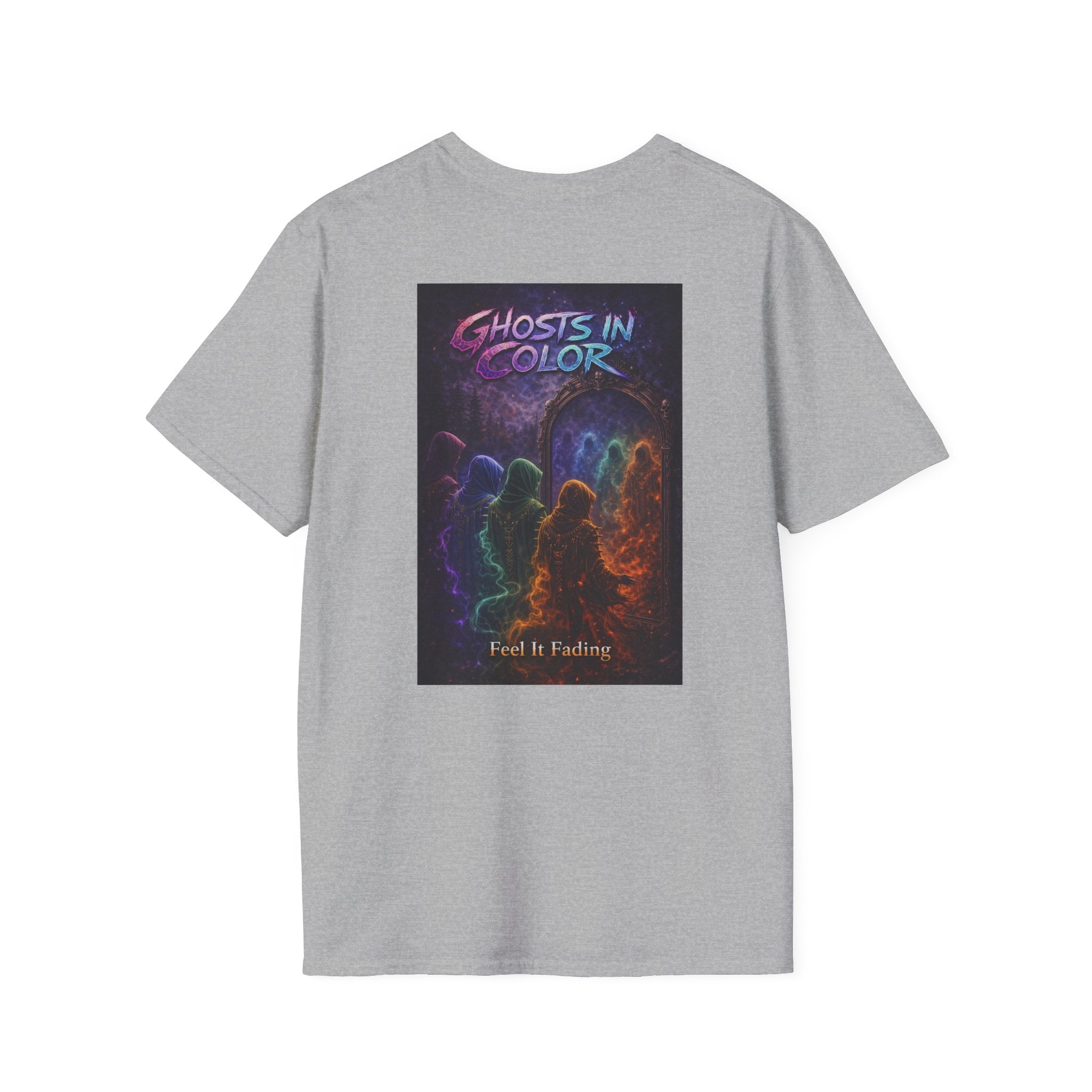 Ghosts in Color T-Shirt — Neon Retro Paranormal Band Tee