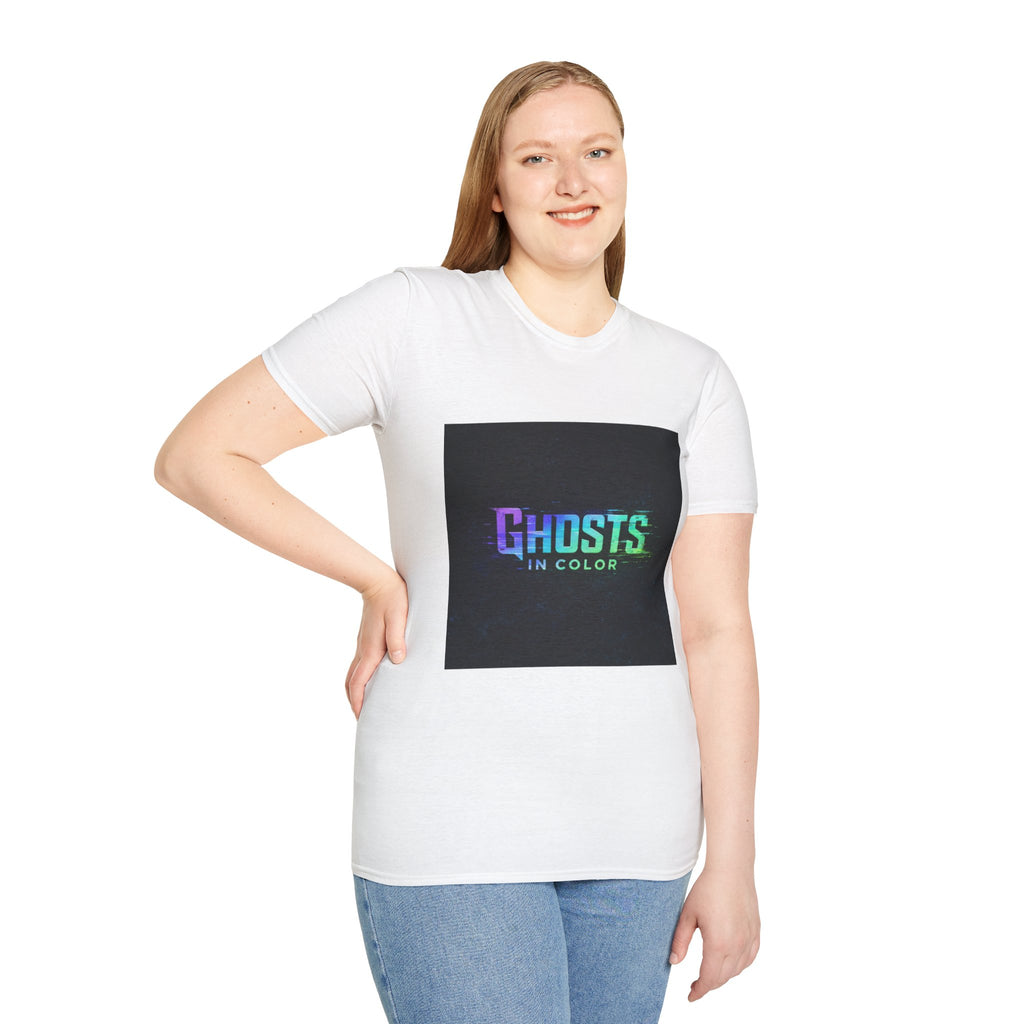 Ghosts in Color T-Shirt — Neon Retro Paranormal Band Tee