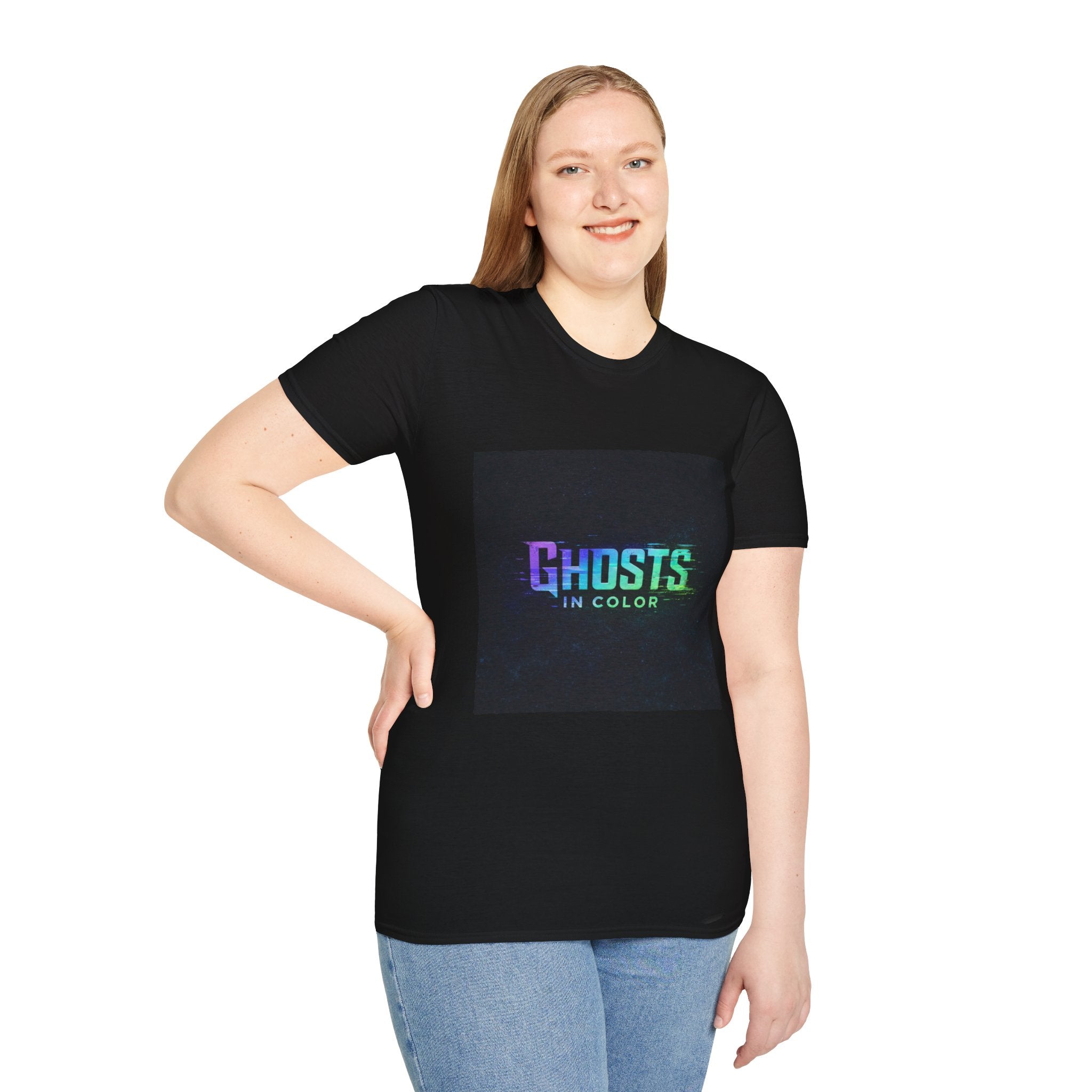 Ghosts in Color T-Shirt — Neon Retro Paranormal Band Tee
