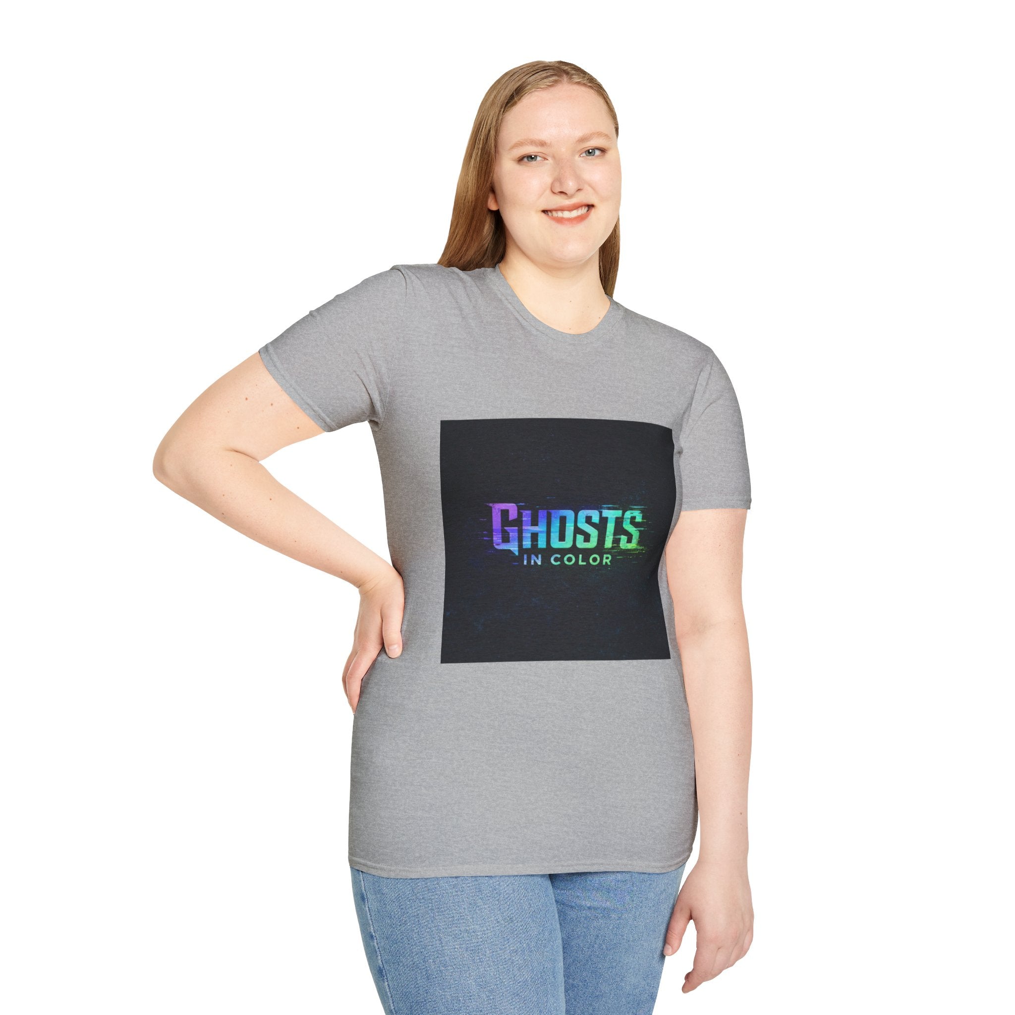 Ghosts in Color T-Shirt — Neon Retro Paranormal Band Tee
